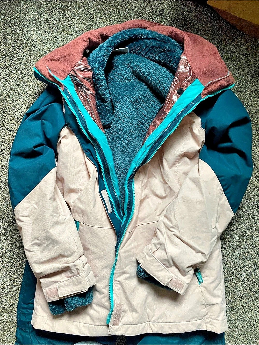 Columbia Bugaboo Interchange Jacket Color Block Size L with matching Pant size M